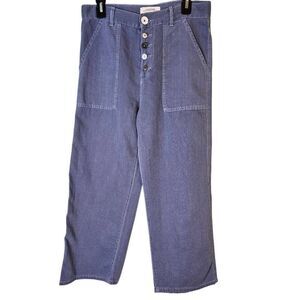 Zara Women cotton/linen ankle pant, blue. 10/12. #877